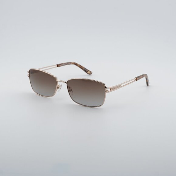 Liz Claiborne Accessories - Liz Claiborne L 583/S 03YG HA Sunglasses Gold Rectangle Frame, Brown Lenses